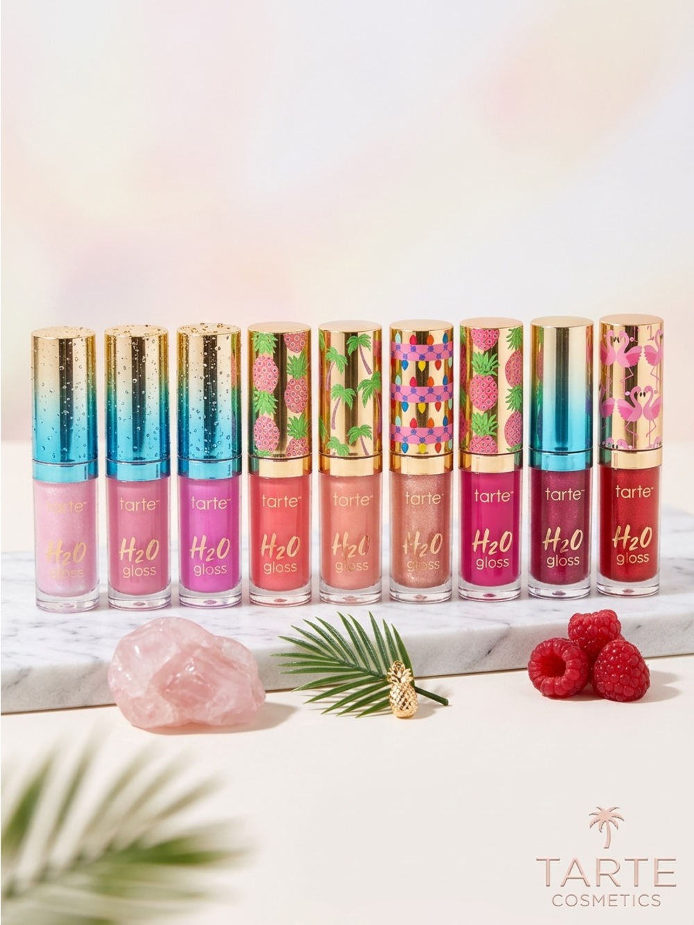 Tarte Rainforest Sea Mini H2O Lip Gloss Complete Set NWOB 9 Shades